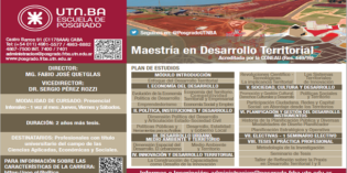 Inscripción 2018, Maestría en Desarrollo Territorial. (UTN – Buenos Aires, Escuela de Posgrado).