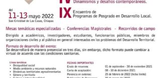 IV Foro Internacional de Desarrollo Territorial (UNACH – Mex)
